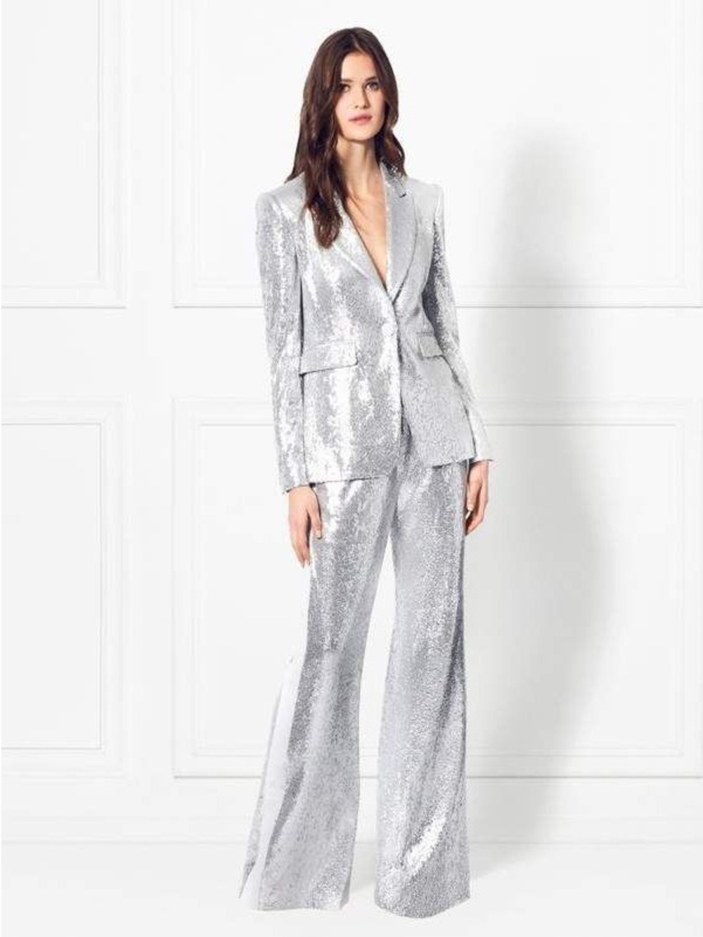 Rachel Zoe Silver Sequin Suit
